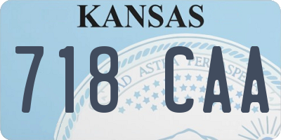 KS license plate 718CAA