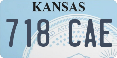 KS license plate 718CAE