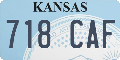 KS license plate 718CAF
