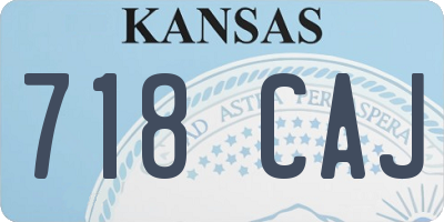 KS license plate 718CAJ