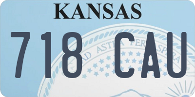 KS license plate 718CAU