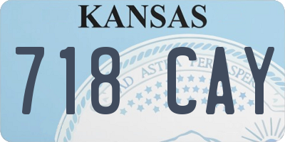 KS license plate 718CAY