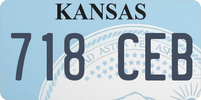 KS license plate 718CEB
