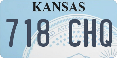 KS license plate 718CHQ