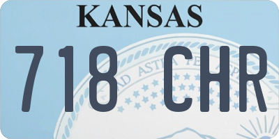 KS license plate 718CHR