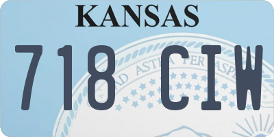 KS license plate 718CIW