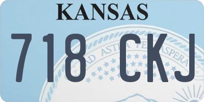 KS license plate 718CKJ