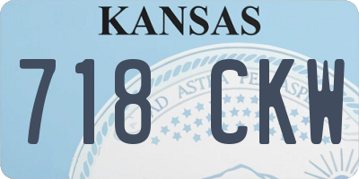 KS license plate 718CKW