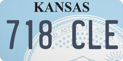 KS license plate 718CLE