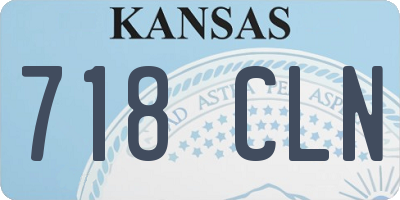 KS license plate 718CLN