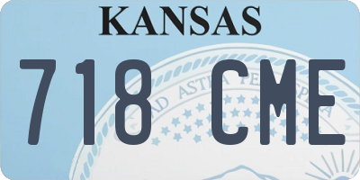KS license plate 718CME