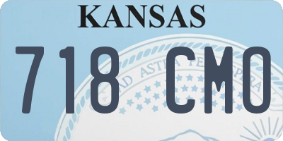 KS license plate 718CMO