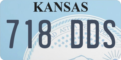 KS license plate 718DDS