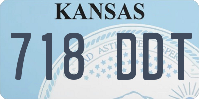 KS license plate 718DDT