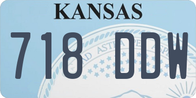 KS license plate 718DDW