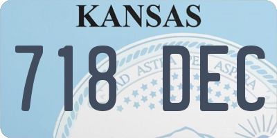 KS license plate 718DEC