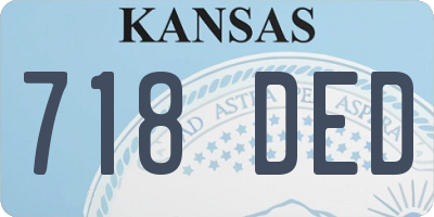 KS license plate 718DED