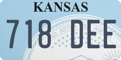 KS license plate 718DEE