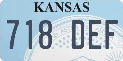 KS license plate 718DEF