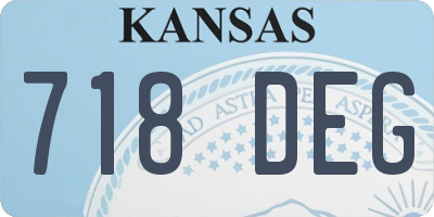 KS license plate 718DEG