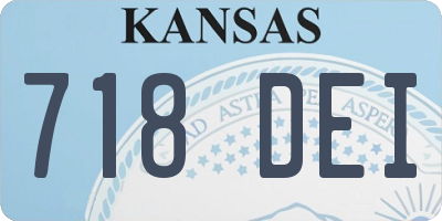 KS license plate 718DEI