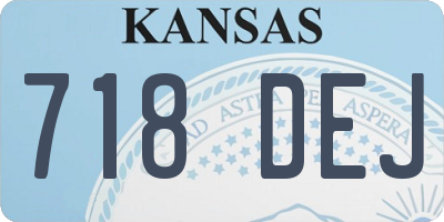 KS license plate 718DEJ