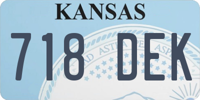 KS license plate 718DEK