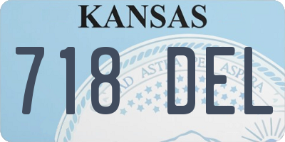 KS license plate 718DEL