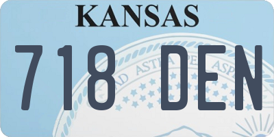 KS license plate 718DEN