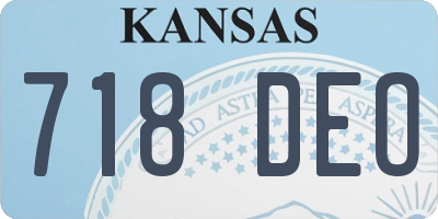 KS license plate 718DEO