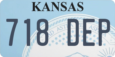 KS license plate 718DEP