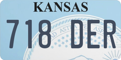 KS license plate 718DER