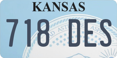 KS license plate 718DES