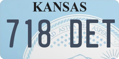 KS license plate 718DET