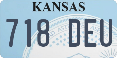 KS license plate 718DEU