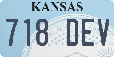 KS license plate 718DEV
