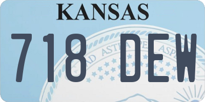 KS license plate 718DEW
