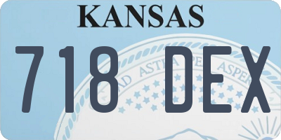 KS license plate 718DEX