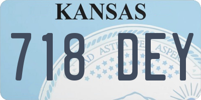 KS license plate 718DEY