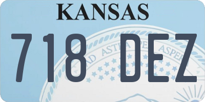 KS license plate 718DEZ
