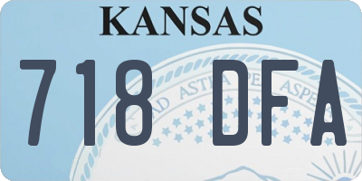 KS license plate 718DFA