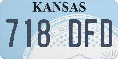 KS license plate 718DFD
