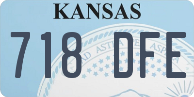 KS license plate 718DFE