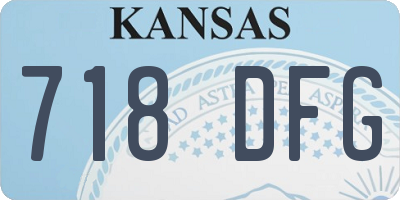 KS license plate 718DFG