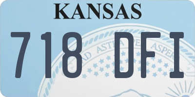 KS license plate 718DFI