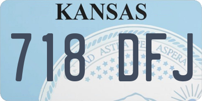 KS license plate 718DFJ