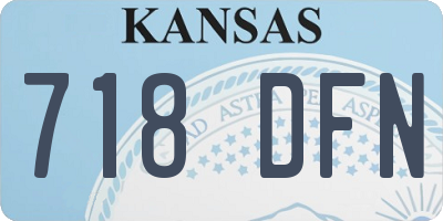KS license plate 718DFN