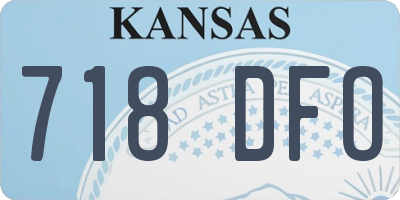 KS license plate 718DFO