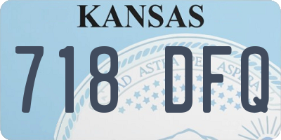 KS license plate 718DFQ