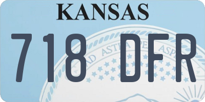 KS license plate 718DFR